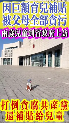 因被獨裁腐敗的父母貪污巨額育兒補貼，一個二歲兒童到當地省政府上訪，跪地哭訴父母獨裁貪污#usa #fyp #中國 #china #8964 