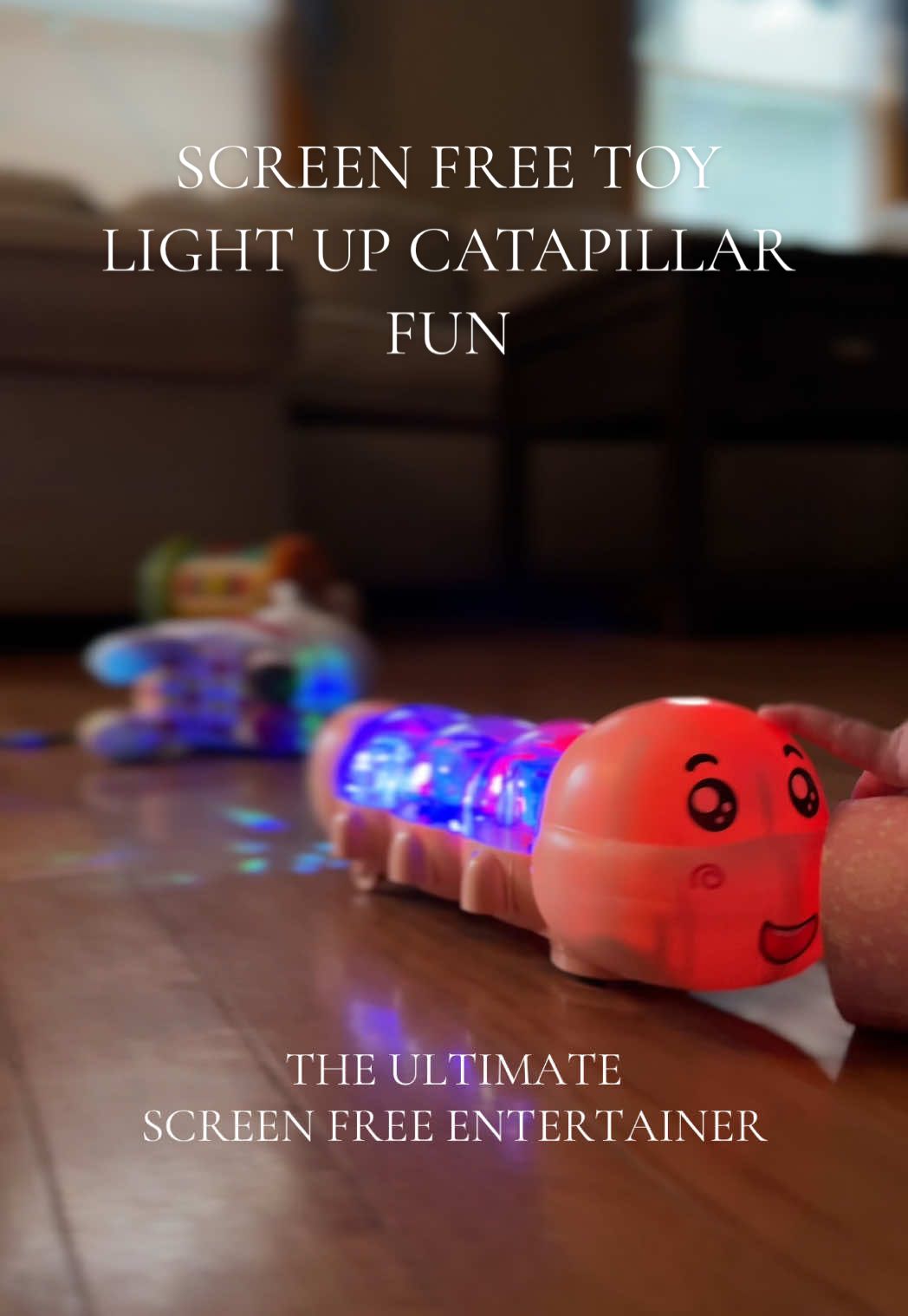 this toy doesn’t stand a chance with her speed 🐛 #lightuptoy #caterpillartoy #screenfreeplay #toysthatkeepbabybusy 