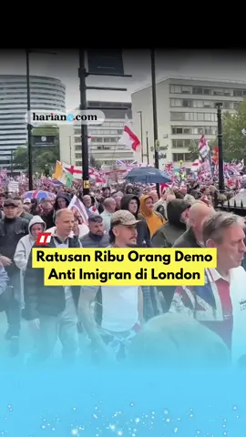 Ratusan ribu warga London, UK melakukan demo besar-besar di jalanan kota (14/9/2025). Mereka menuntut pemerintah memperketat aturan soal imigran yang masuk. Demo berkahir ricuh usai ketegangan antara pendemo dengan aparat kepolisian memuncak. Melansir CNN, 26 orang pendemo ditangkap dan 26 petugas alami cedera. Video: eva.vlaar Kreator: Zakaria  #demolondon #demotolakimigranlondon #london #imigran 