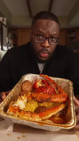 Late Night Seafood Mukbang 🦐🦞🥔🌽 #asmr #latenightsnack #mukbang #fyp #eating 