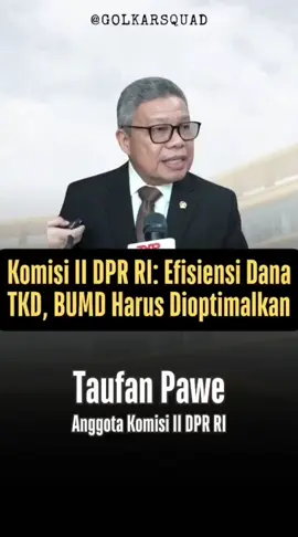 Komisi II DPR RI: Efisiensi Dana TKD, BUMD Harus Dioptimalkan  Anggota Komisi II DPR RI, Taufan Pawe  #golkarindonesia #golkarpedia #partaigolkar #bahlillahadalia #taufanpawe 