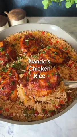 Nando’s Fakeaway Chicken with Rice!  The spicy, lemony and tangy flavor!  You can’t resist!! #nandosuk  #chickenandricerecipe  #onepotmeals 
