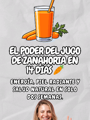 🥕✨ ¿Sabías que beber jugo de zanahoria todos los días durante 2 semanas puede transformar tu cuerpo desde adentro hacia afuera? 🌱 En solo 24 horas tu digestión comienza a mejorar, tu abdomen se desinflama y te sientes más ligero 💆‍♀️. A los 3 días tu piel empieza a brillar gracias al betacaroteno 🌟, en 7 días tu visión se fortalece 👀 y después de 14 días disfrutas más energía, claridad mental y un hígado más limpio 🍃. El jugo de zanahoria no es solo una bebida, es un tratamiento natural que apoya tu salud, tu piel y tu bienestar 💚. Si te interesa sentirte con más energía, mejorar tu piel y fortalecer tu visión, prueba este sencillo hábito. ¡Tu cuerpo te lo agradecerá! 🙌 👉 Si te gustó este tip, comenta “zanahoria rica” 🥕 y compártelo con alguien que lo necesite. #fyp #zanahoria #jugodezanahoria #salud #remediocasero 