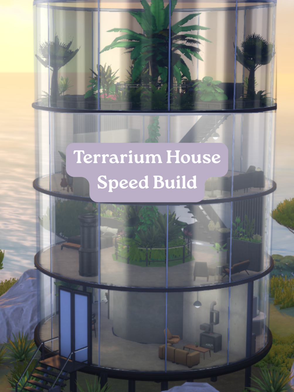 Brutalism meets Botanical in this Sims 4 speed build 🌿🪨 👀 watch now and tag a Simmer who needs this in their game!  🌱 like, share and save for your next build inspo