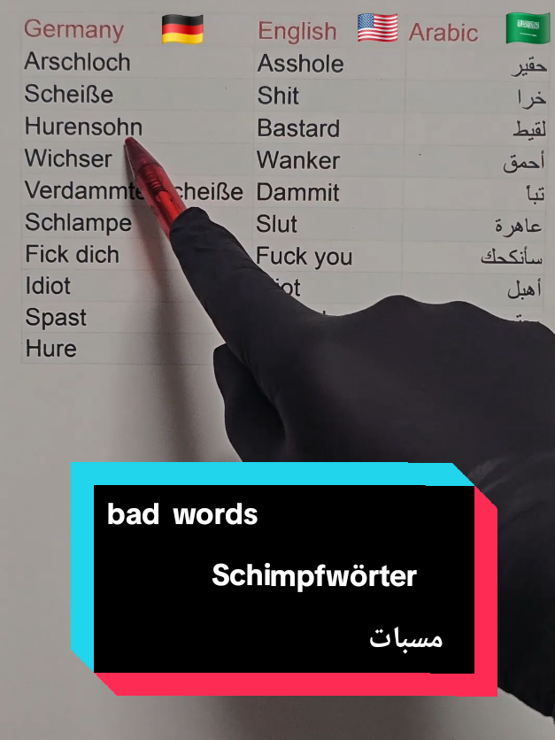 Schimpfwörter Street words مسبات 