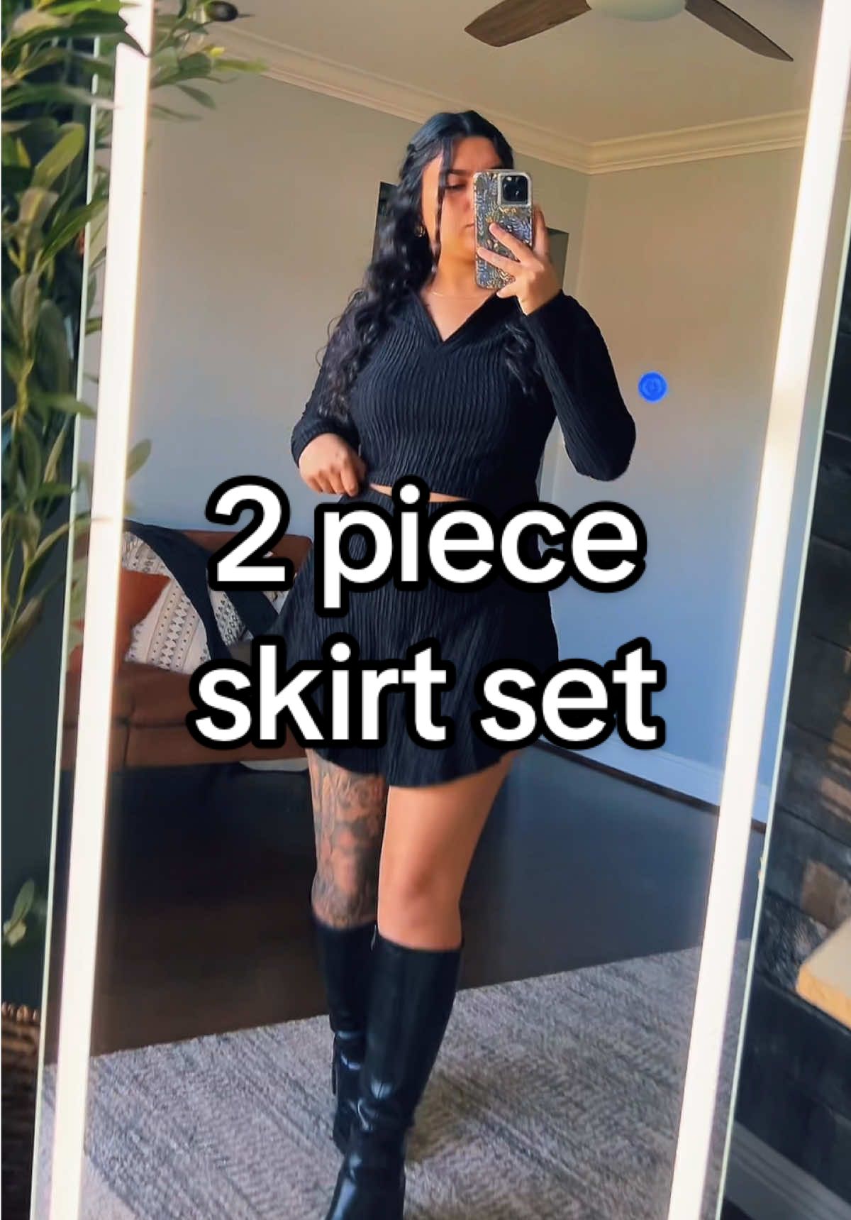 Loveee this two piece skirt set soo cute for fall #fallfashion #falloutfits #autumnvibes #outfitinspo #autumnfashion 