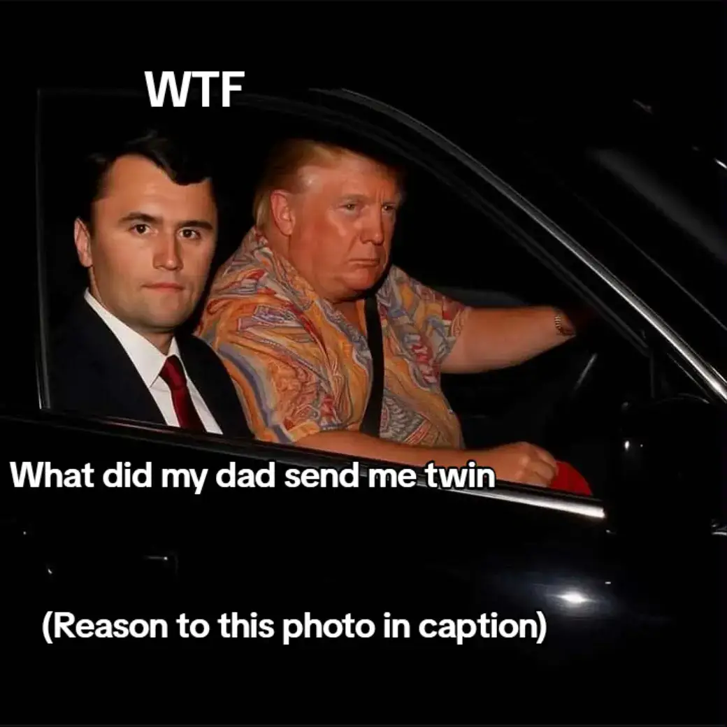 The backstory is this photo was edited because the original one was Tupac and biggie before Tupac got shot so they put Charlie Kirk in the seat Tupac got shot and Trump was biggie#foryoupage #fyp #viral #tiktok 