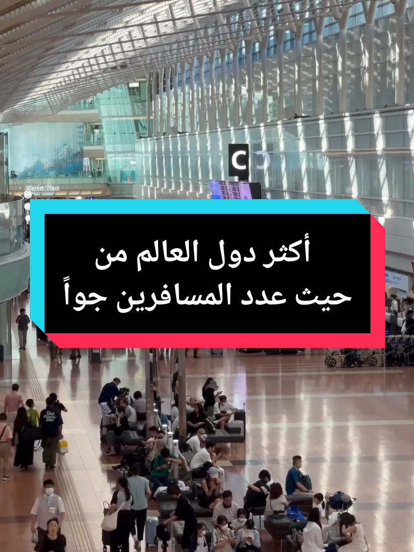 أكثر دول العالم من حيث عدد المسافرين جواً #سفر #امريكا #الصين #بريطانيا #اليابان 