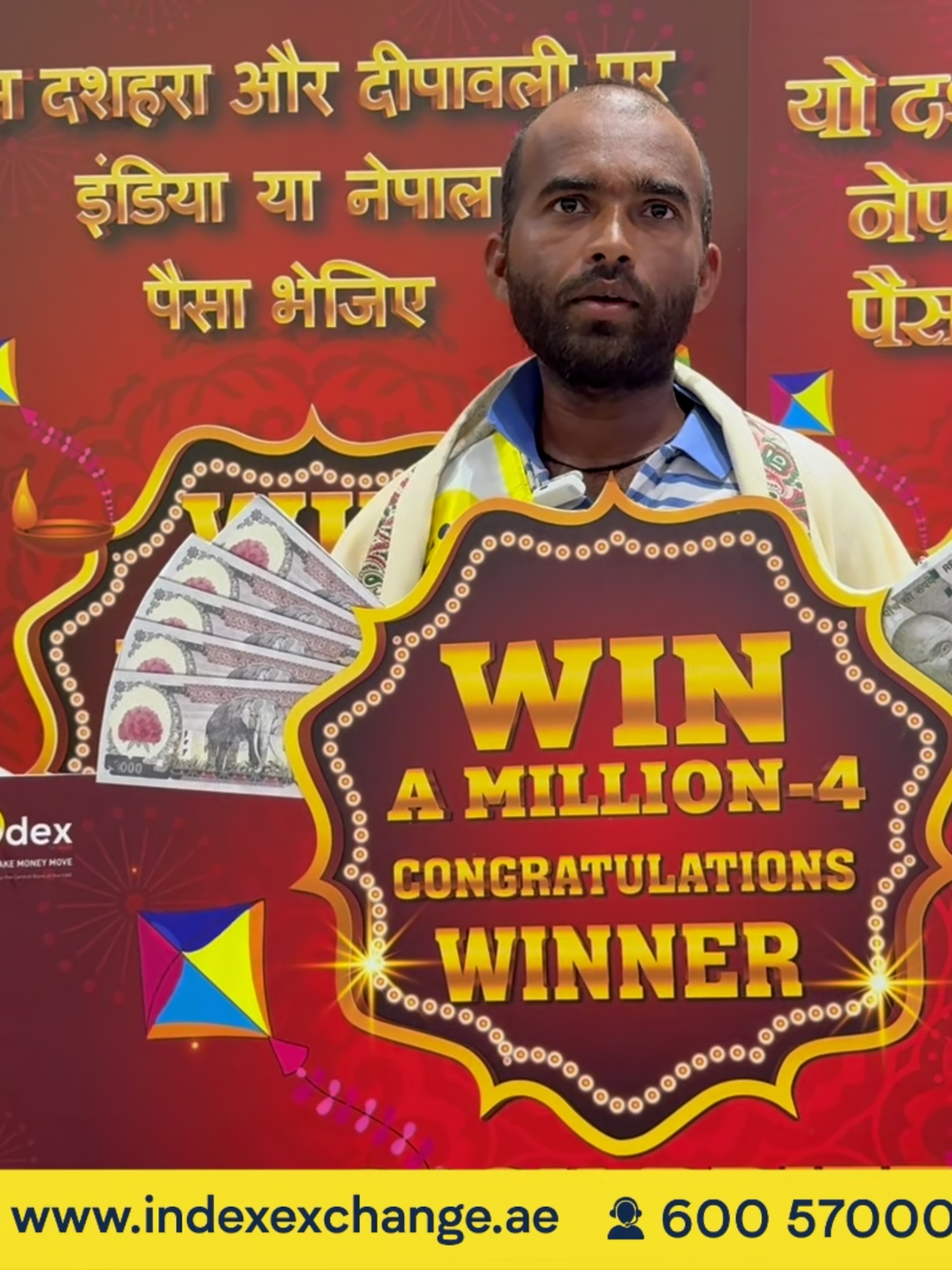 Index Exchange - 'Win A Million' Season- 4 Hear it from our winners from India — Niraj Kumar, Emmanuval Sebastian & Sheobalee Pal! From cash prizes to air tickets home to India, their simple act of sending money through Index Exchange turned into unforgettable rewards. And this festive season, YOU could be next! Every time you send money to India or Nepal from any Index Exchange branch, you stand the chance to win: 💰 Cash prizes worth up to 1 MILLION rupees ✈️ Air tickets to India & Nepal 🚙 A brand-new SUV car 💃 A chance to walk the JALWA ramp with Zee TV! 📅 Promotion valid till 30th October 2025. ⚡ CASH. CAR. FLY HOME. WALK THE RAMP. Your story could be next! #IndexExchange #MoneyExchange #UAE #WAM4 #Jalwa #India #Nepal #Diwali #Dussehra #Dashain #Tihar #WinBig #Trendsetters #GetReady