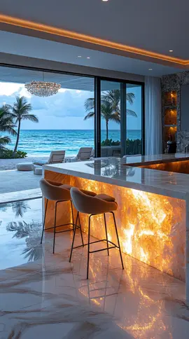 ✨ Dream kitchen meets ocean vibes 🌊🍹 Imagine sipping coffee here every morning…  #Goals #LuxuryLifestyle #DreamHome #BeachVibes #InteriorDesign