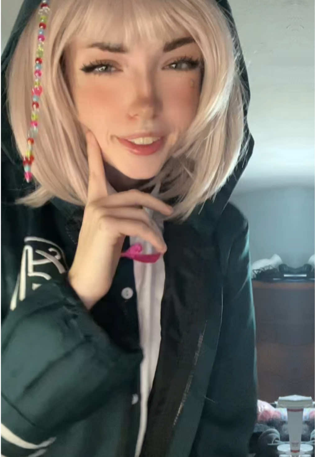 cutely working 4 days this week fr                                    #cosplay #danganronpa #danganronpacosplay #chiakinanami #fyp 