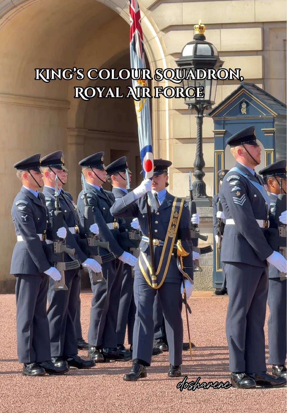 King’s Colour Squadron, RAF #rafregiment #kingscoloursquadron #kingsguard #sundayparade #buckinghampalace 