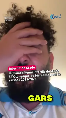 L’influenceur Mohamed henni interdit de stade de l’Olympique de Marseille pour la saison 2025-2026 #marseille #mohamedhenni #olympiquedemarseille 