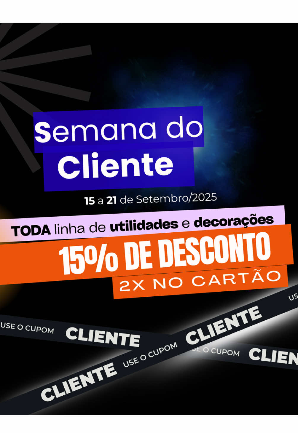 🚨 Semana do Cliente - De 15 a 21 de Setembro! 🚨 TODA a nossa linha de utilidades e decorações estará com 15% de desconto! 😍 👉🏼 E o melhor: parcelamento em 2x no cartão (válido para compras na loja física e online)! 💳 Aproveite essa oportunidade. Venha para nossa loja ou acesse nosso site e aproveite tudo o que preparamos para você! 😉 Use o cupom 👉🏼 CLIENTE 💻 www.gerbran.com.br #diadocliente #semanadocliente #utilidadesedecoração #utilidadesdomésticas 