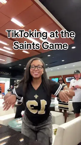B, what you doing? TikToking 😂 #TikTokMom #SaintsGame 