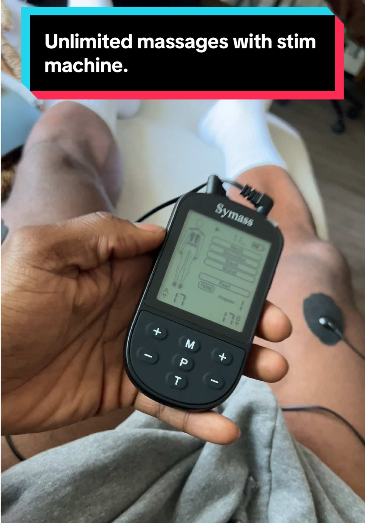 Unlimited massages from stim machine. #stim #muscletreatment #musclerecovery #tiktokshopcreatorpicks #tiktokshoplabordaysale 