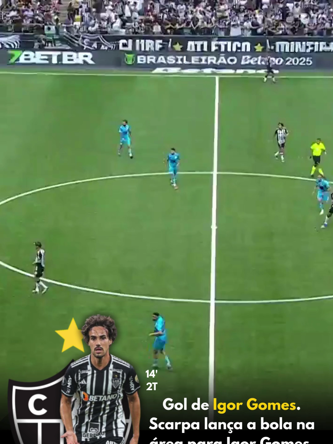 GOL DE IGOR GOMES DO ATLÉTICO MG CONTRA O SANTOS #atleticomineiro #santos #futebol #brasileirao #igorgomes