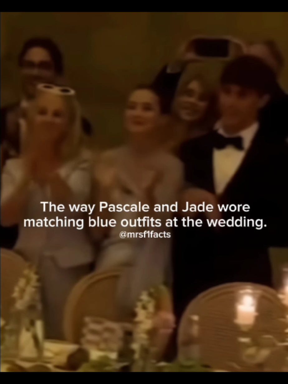 The way Pascale and Jade wore matching blue outfits at the wedding🖤 Pascale and Jade side to side again😂 • #jadedistinguin #arthurleclerc #f1wags #f1 #fyp@U sure? @U sure? @U sure? 