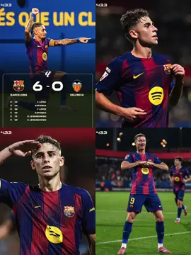 El Barcelona venció al Valencia 5-0 con 2 goles de Raphinha, 2 goles de Fermín López y 2 gol de Lewandowski #Barcelona #raphinha #lewandowski #ferminlopez #tiktokesportes 