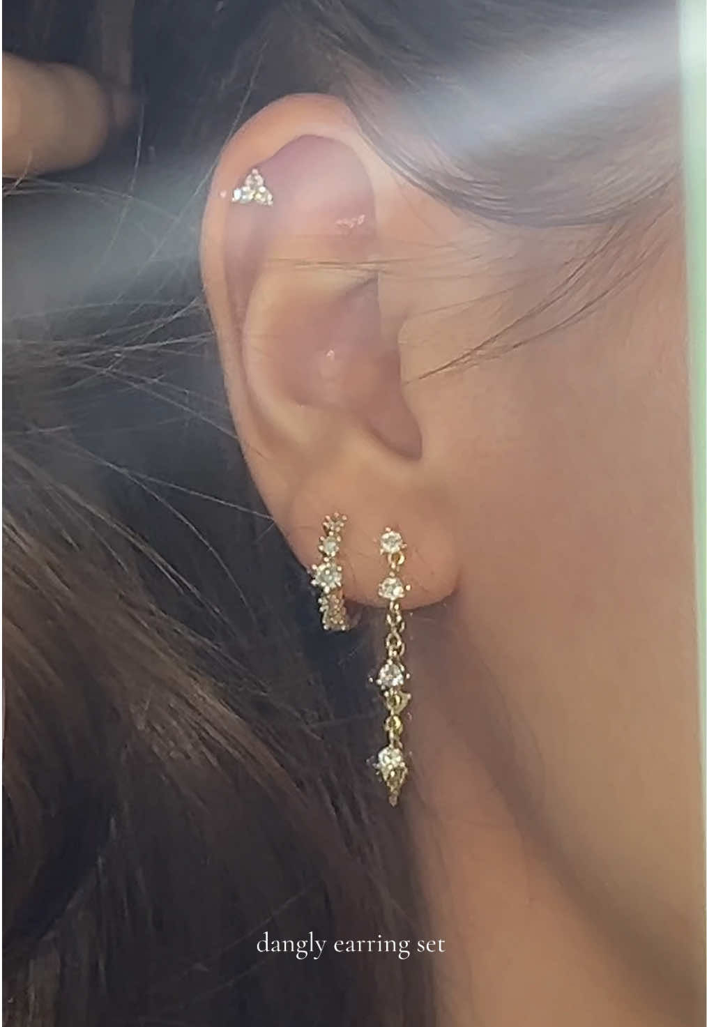 dangly earring set #earrings #danglyearrings #earringstack 