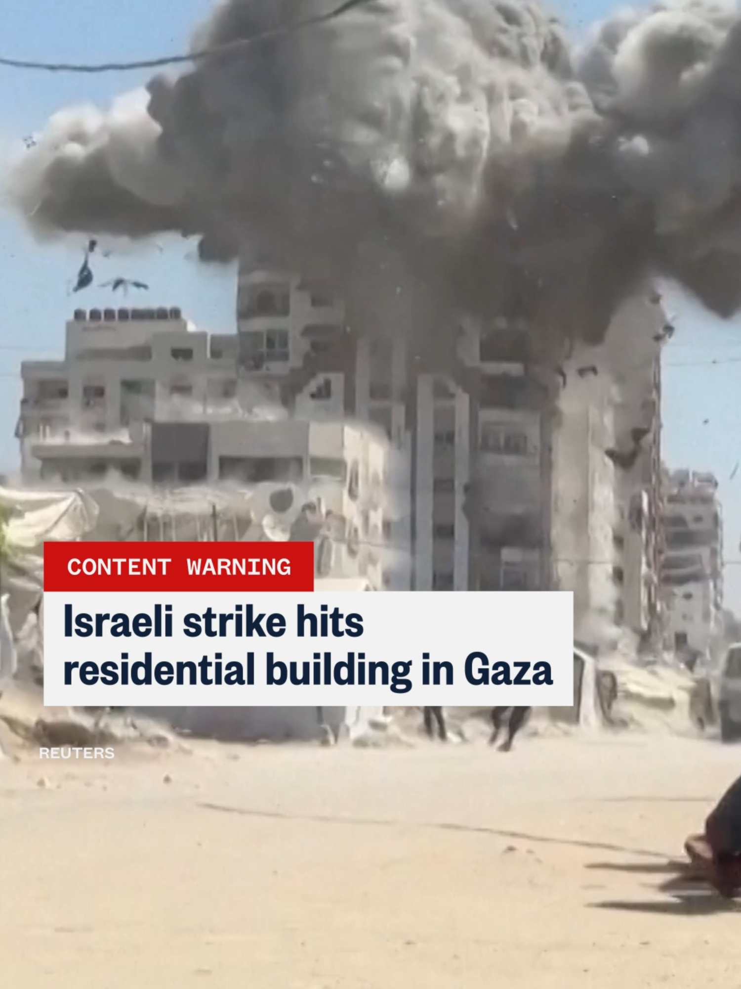 An Israeli strike targeted a multistory residential building in #Gaza City.