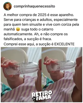 👶💨 Conforto e alívio imediato para o seu bebê! O Aspirador Nasal com Sucção Suave ajuda a remover o muco, aliviando a congestão e cuidando da saúde nos dias frios. 👉 Garanta já o seu pelo link na bio! #CuidadosComOBebê #MamãeEBebê #DicaDeMãe #Achadinhos #SaúdeInfantil  