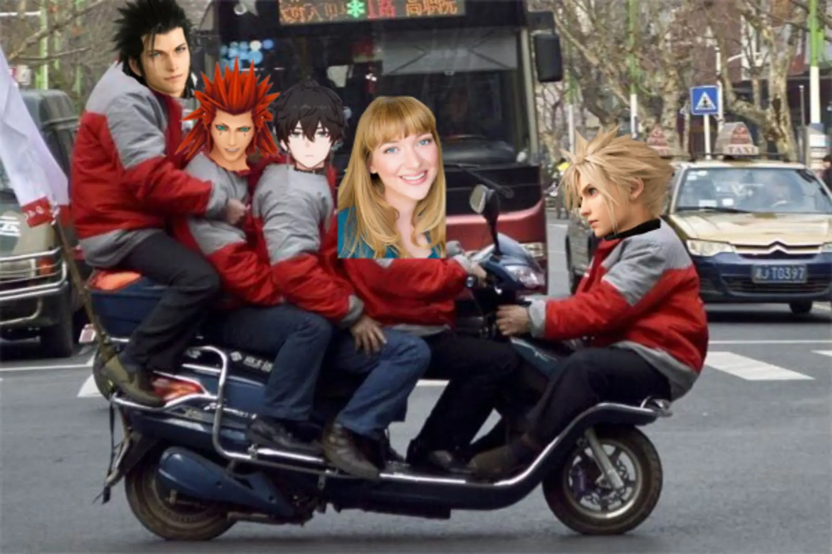 BEEP BEEP I'm outside get on the polycule bike #kellynicole515 #finalfantasy7 #cloudstrife #zackfair #danheng #axel #kingdomhearts #HonkaiStarRail