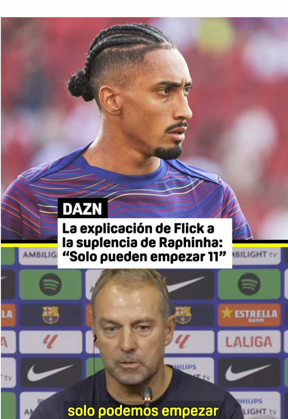 ⁉️ ¿La suplencia de Raphinha?  Lo explica Hansi Flick en rueda de prensa…  #LALIGA #deportesentiktok #tiktokfootballacademy 