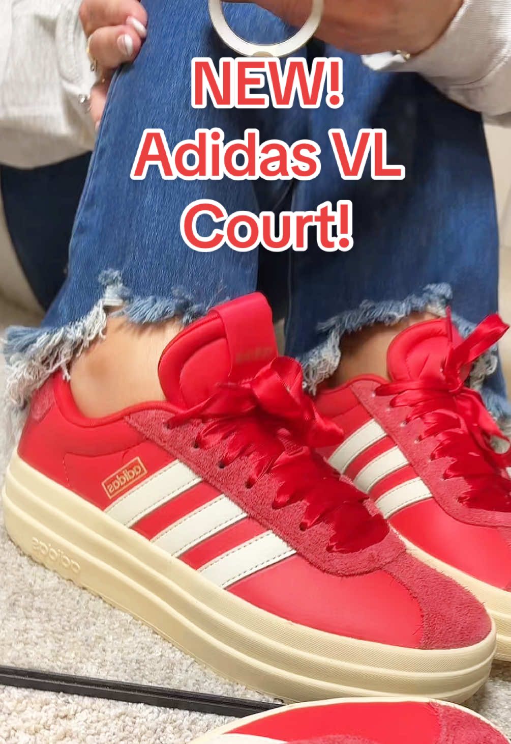Red is where it’s at this fall ❤️🔥 and Adidas just nailed it with the VL Court Platform Sneakers! These stunners come with shiny apple red ribbon laces on a crisp white base—absolutely unlike any Adidas you’ve ever seen before. 🍎✨ Not only are they jaw-dropping, they’ve got tons of arch support, run true to size, and deliver a 10/10 in both comfort and style. This trending red is selling FAST, and supply is limited. 🚨 Grab your pair today before they’re gone—because once these sell out, that’s it! 🛍️👟🔥@adidas @Tillys #adidas #tillys #sneakers #viralsneakers #trending 