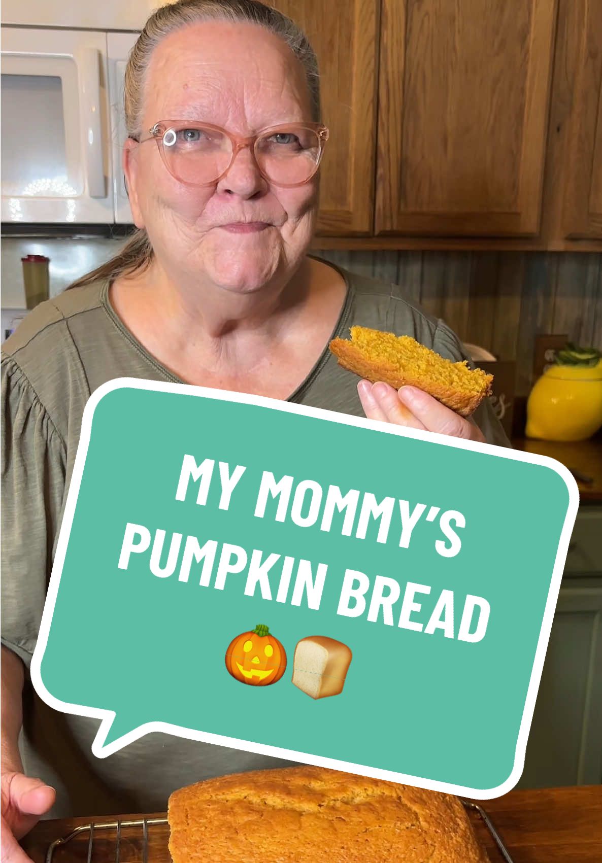 My Mommy’s Pumpkin Bread 🎃🍞  • 3 Cups Flour (self rising) • 1 tsp. Nutmeg • 1 tsp. Cinnamon • 3 Cups Sugar • 1 Cup Oil • 1 Cup Pure Pumpkin • ¾ Cup Water • 4 Eggs 1. Preheat oven to 350. 2. Mix together flour, sugar, nutmeg and cinnamon. 3. Beat eggs, add oil, pumpkin and water. 4. Add egg mixture to dry mixture, stir until well combined. 5. Pour into a greased loaf pan. 6. Bake for 50-60 minutes until done. 7. Serve and enjoy. Y’all Hungry? #pumpkinbread #fallfoods #falldesserts #mamawgailcooks #mamawgail 