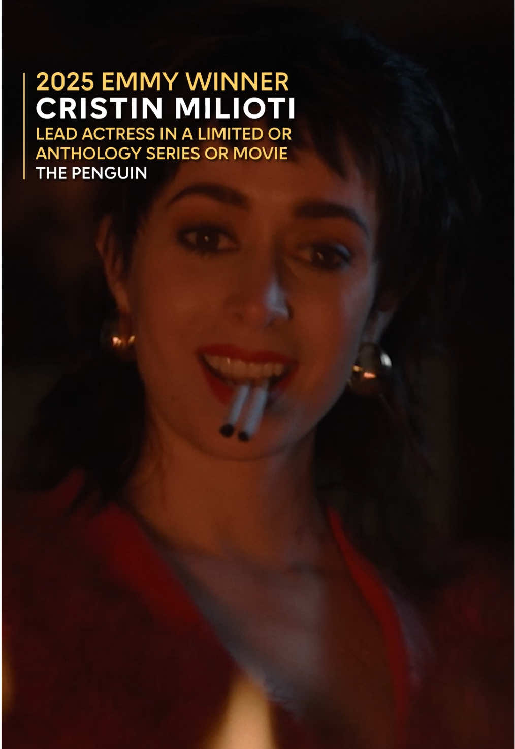 The Emmys have a new Queenpin. #CristinMilioti #ThePenguin #Emmys