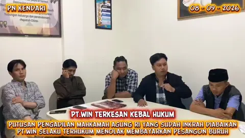 PUTUSAN HUKUM YANG SUDAH INKRAH DIABAIKAN, TIDAK DILAKSANAKAN EKSEKUSI,PT.WIJAYA INTI NUSANTARA (WIN) MENOLAK MEMBAYARKAN PESANGON BURUH @PRABOWO SUBIANTO_RI.1 🇮🇩 @Kejaksaan.RI @Kementerian Hukum RI @KEJATI SULAWESI TENGGARA @Pidsus Kejati Sultra @KOMNAS HAM @Kementerian Ketenagakerjaan RI #viral #kasus #buruh #kriminalisasi #ham 