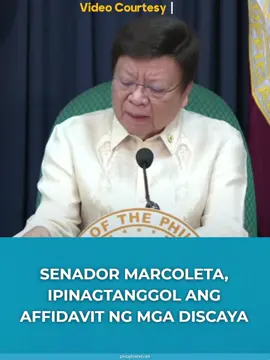 Sen. Marcoleta, ipinagtanggol ang affidavit ng mga Discaya sa Blue Ribbon Committee