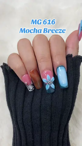 This set blends soft blue with rich mocha brown, like a latte on a cozy afternoon.🦋💙💅🏻 click the link and get your nails now!❄️#pressonnails #fyp #nails💅 #kismizzle #handmadenails 