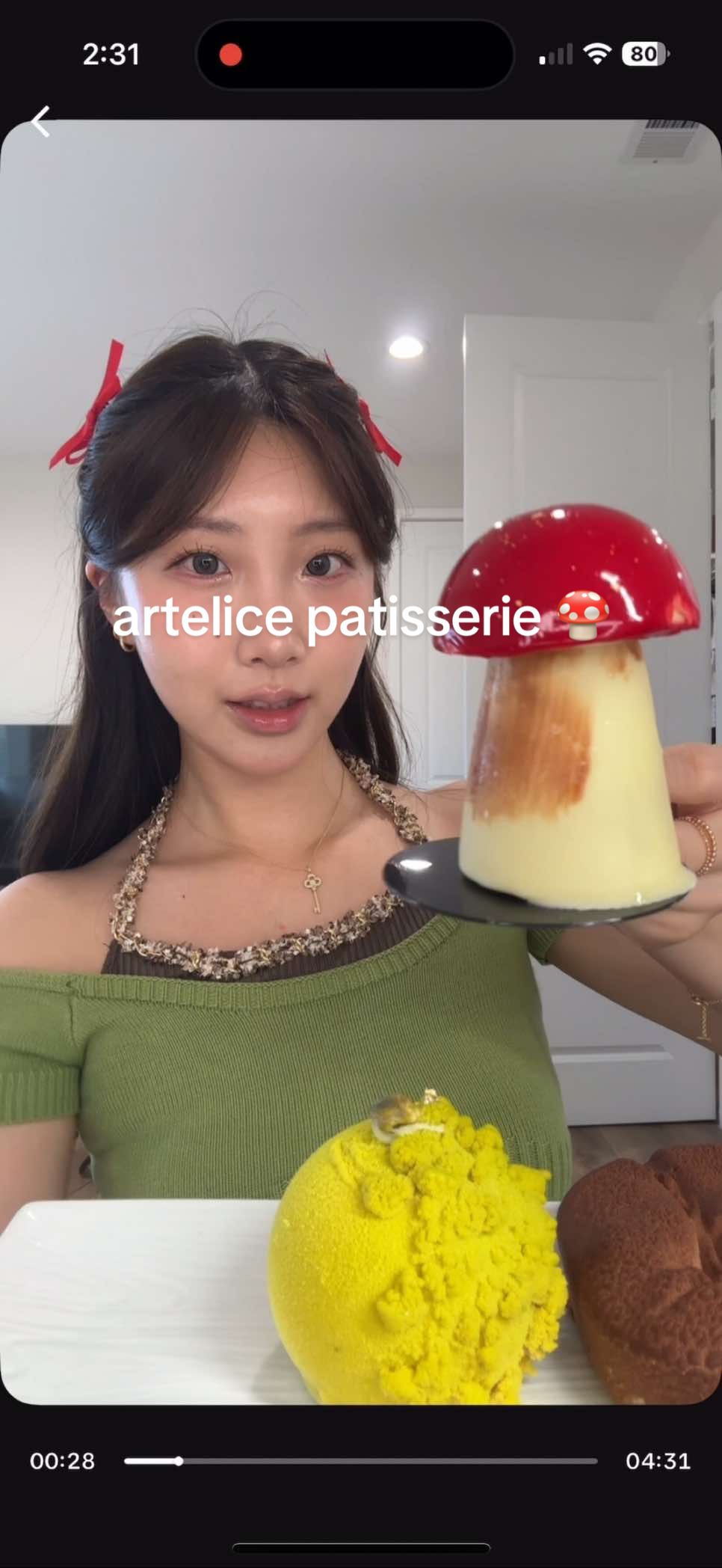 🍄🟢🟤 #artelicepatisserie #beautifuldesserts #pastrymukbang #tastetest #crunch 