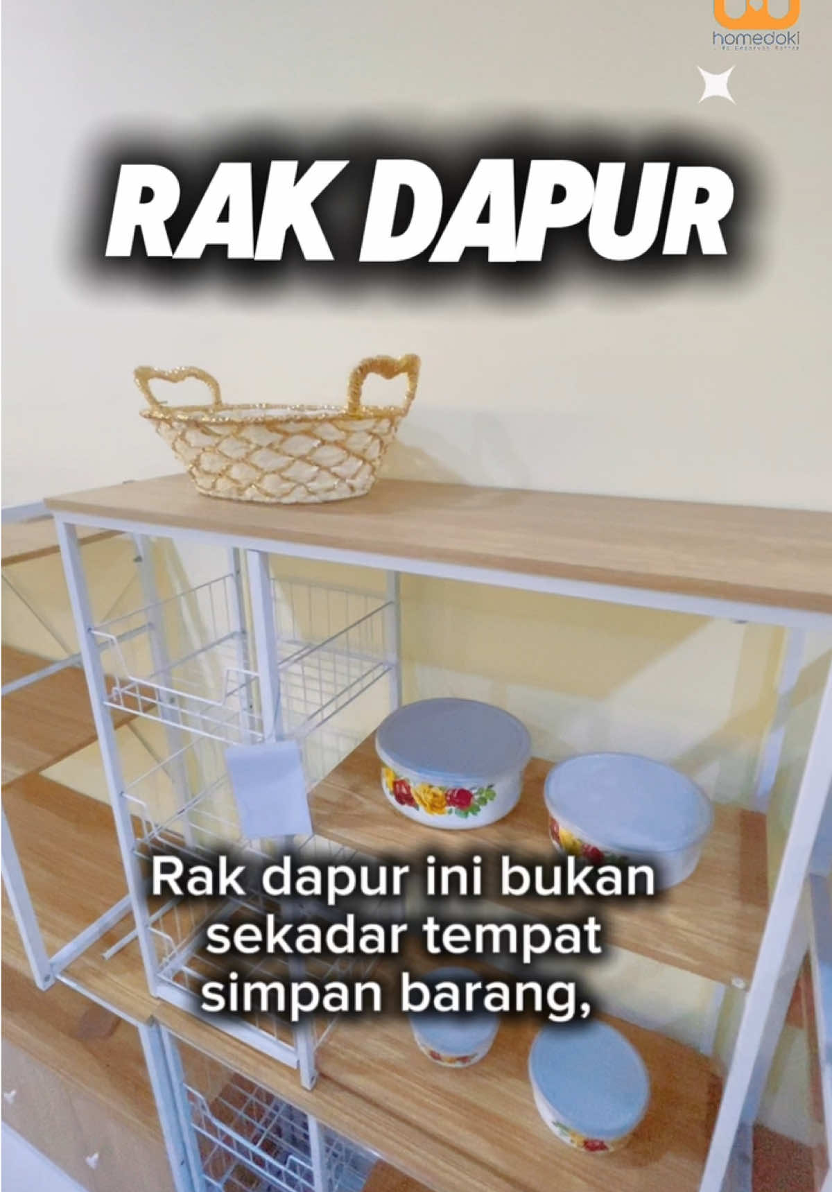 Rak dapur murah meriah tapi kualitasnya kuat banget! #homedoki #homedokistore #homedokiindonesia #rakdapur #lemaridapur 