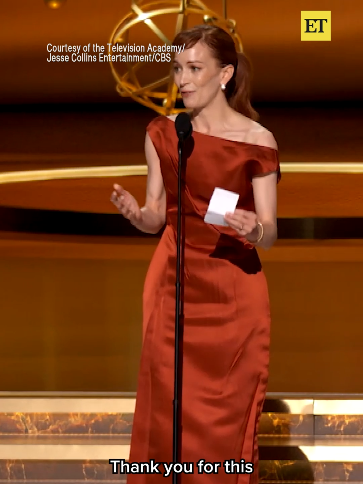 Helly R. would be proud. 🥹 'Severance's Britt Lower takes home her first #Emmy for Best Lead Actress in a Drama Series. #emmys #brittlower #severance