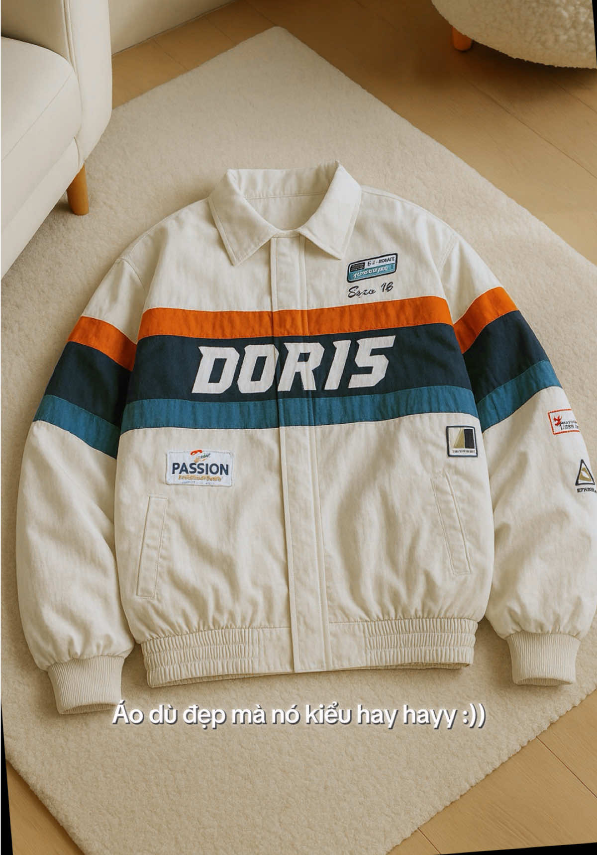 Áo khoác jacket dù racing doris #thoitrang #fashion #myoutfit 