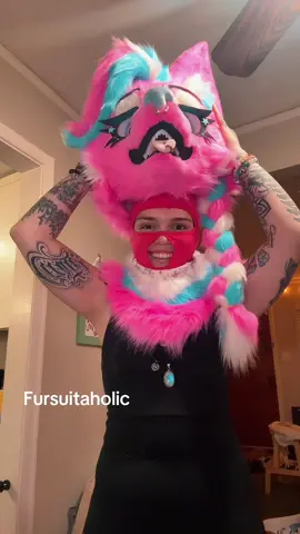 Anyone else wear their balaclava like this? #fursuit #fursuiter #fyp #trending #funny 