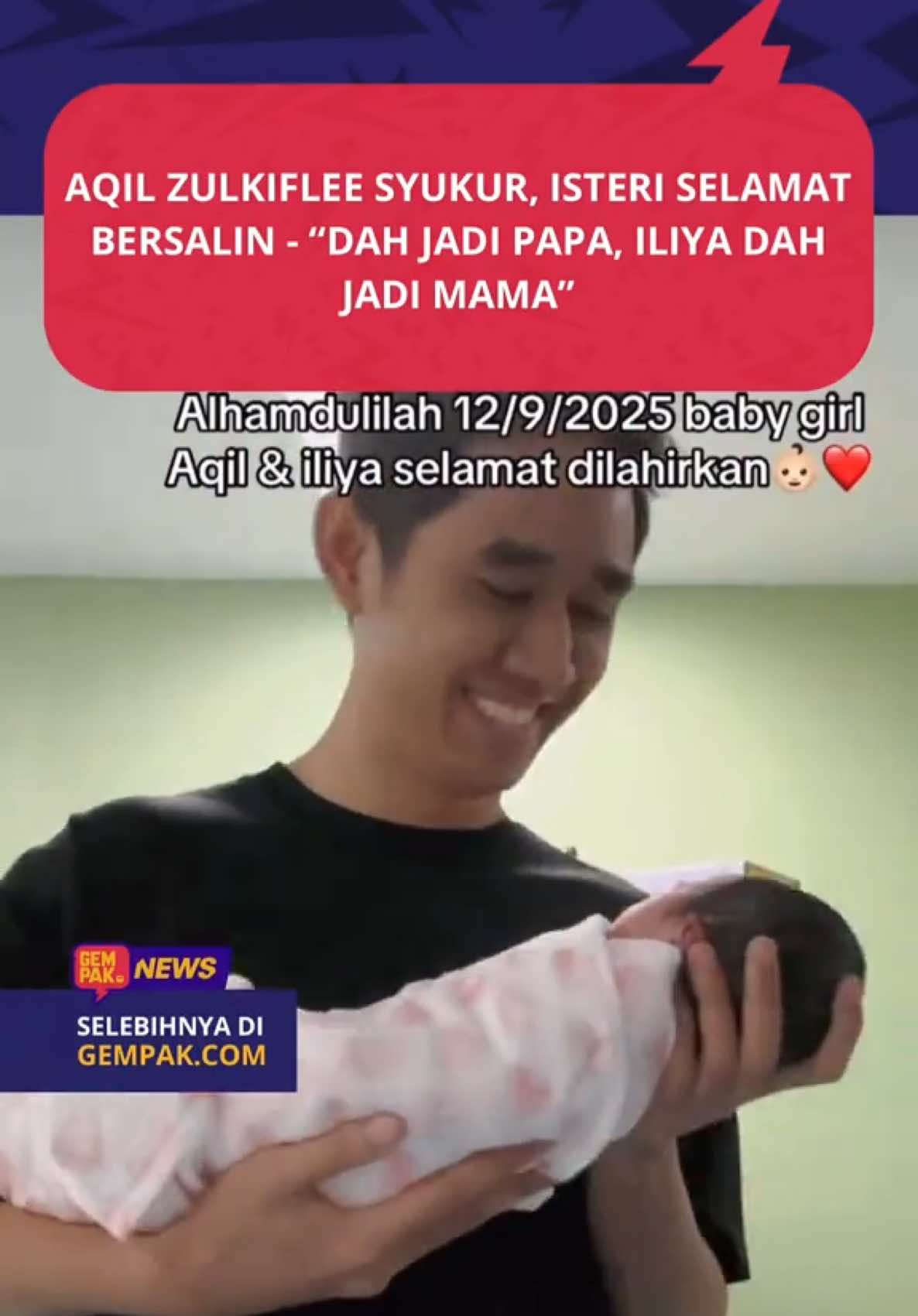 #GempakNews: Macam tak percaya Aqil dah jadi bapa heheh, tahniah Aqil dan wife, semoga baby girl membesar dengan baik, insya-Allah. 📹 aqilzulkiflee (IG) Klik link untuk artikel penuh #BeritaDiTikTok #SembangEntertainment #aqilzulkiflee 