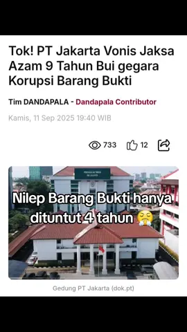 Apa beliau merasa tidak bersalah nilep barang bukti? Koq masih berani 