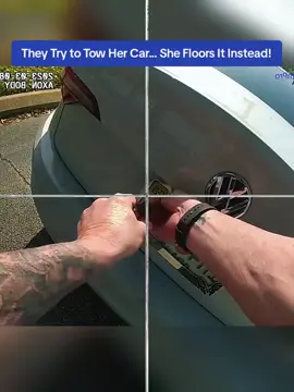 They Try to Tow Her Car... She Floors It Instead! #cops #copsoftiktok 