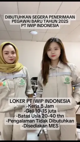 LOKER PT IWIP INDONESIA -Kerja 8 Jam -Gaji 10-15 juta -Batas Usia 20-40 thn -Pengalaman Tidak Dibutuhkan -Disediakan MES #ptiwip #lokeriwip #lokertambang #anaktambang #ptiwiphalmahera 