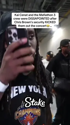 Kai Cenat and the Mafiathon 3 crew were DISSAPOINTED after Chris Brown’s security KICKED them out the concert😭… #kaicenat #chrisbrown #mafiathon3 