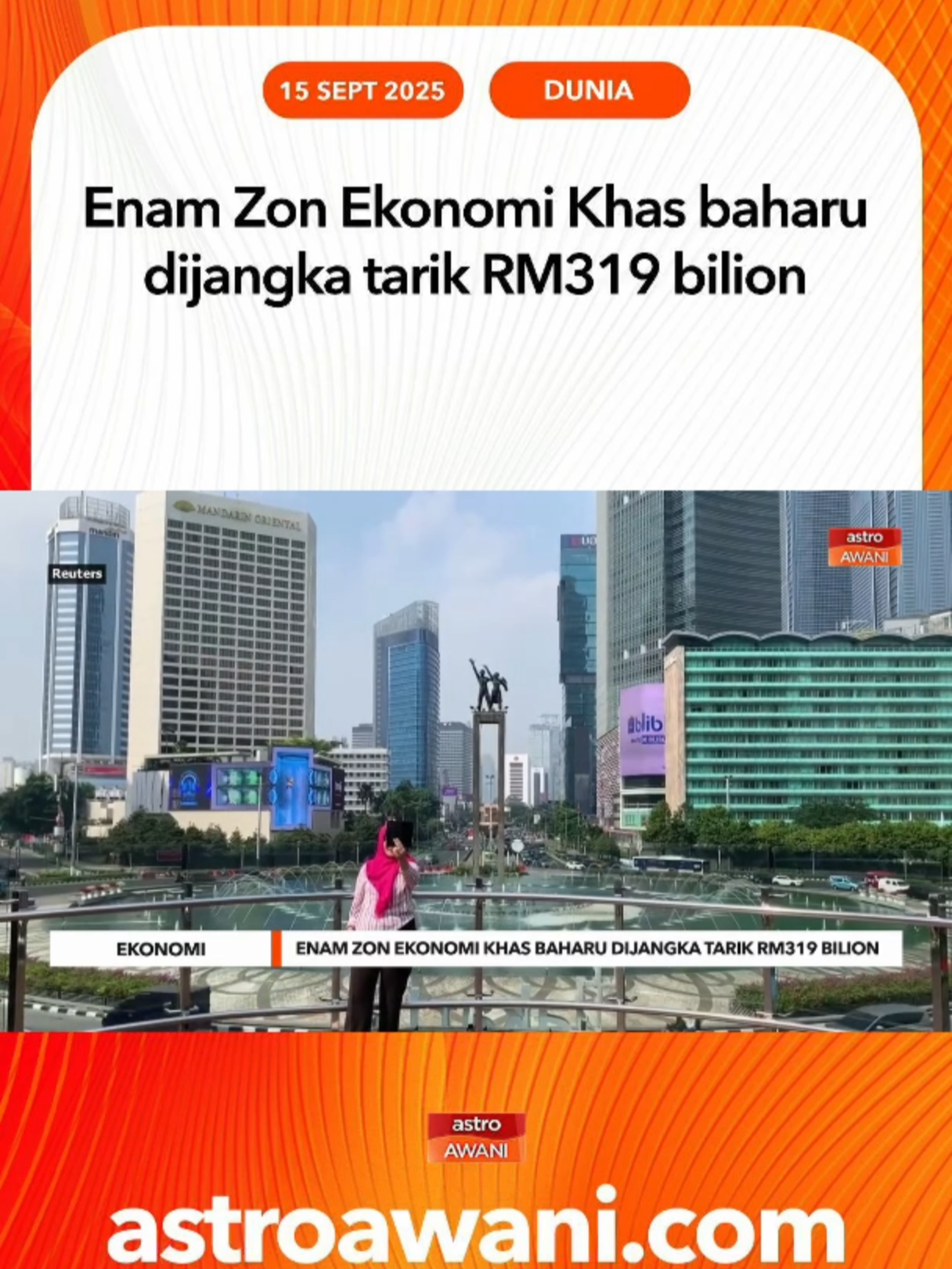 Kerajaan Indonesia bakal melancarkan enam Zon Ekonomi Khas (KEK) baharu, termasuk taman perindustrian halal pertama di Sidoarjo. Enam zon ini dijangka menarik pelaburan bernilai RM319 bilion, menjadi pemacu baharu ekonomi republik itu. #AWANInews