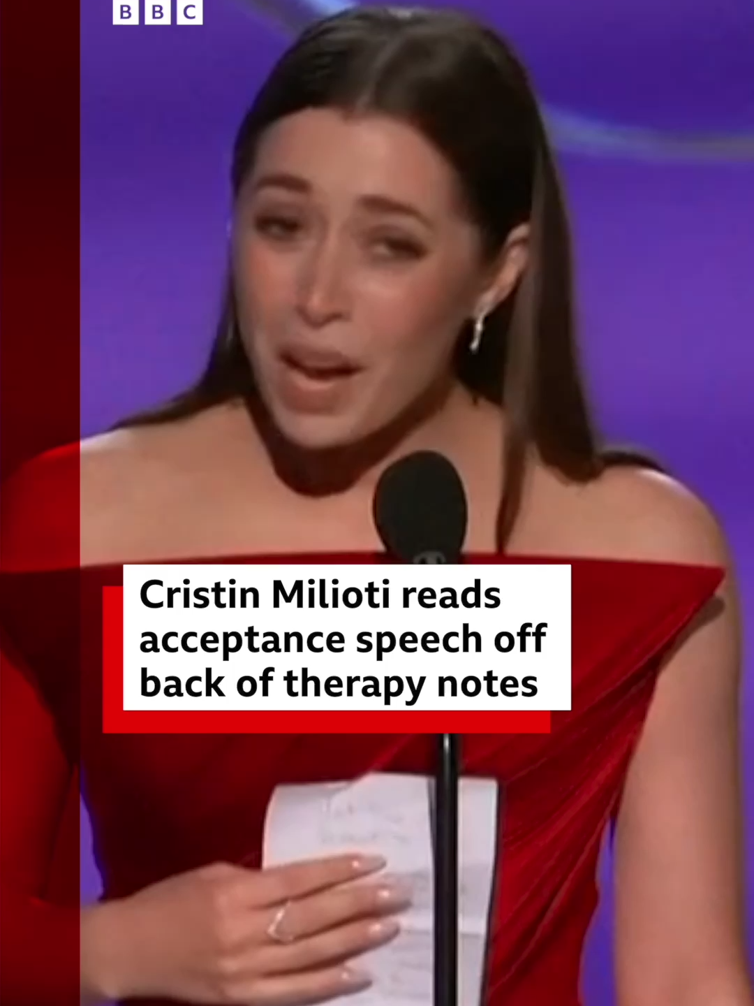The Penguin’s Cristin Milioti won the award for outstanding lead actress in a limited or anthology series or movie. #CristinMilioti #EmmyAwards #Emmys #ThePenguin #BBCNews