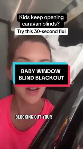 Baby keeps opening the blinds… cheap quick fix ✅ Permanent solution coming	#vanlifehack #caravanhackswithkids #creatorsearchinsights #caravanlife 