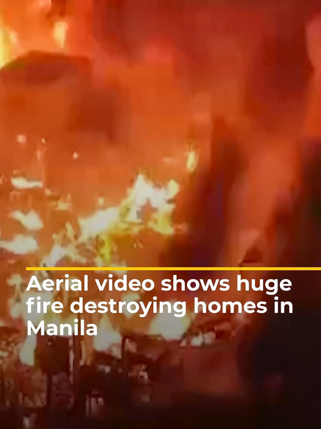 Aerial video from the #Philippines shows dozens of shanty homes burning in the Tondo area of #Manila, where a fire displaced more than 1,100 families. Fire crews worked through Saturday night before declaring the blaze under control in the early hours of Sunday. #news