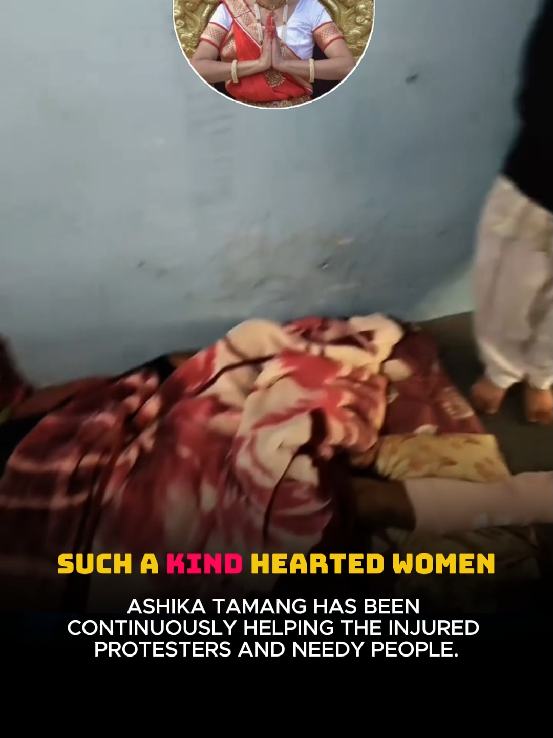 Ashika Tamang has been continuously helping the injured protesters and needy people. #ashikatamang #help #protester #breakingnewsnepal7 #genznepal