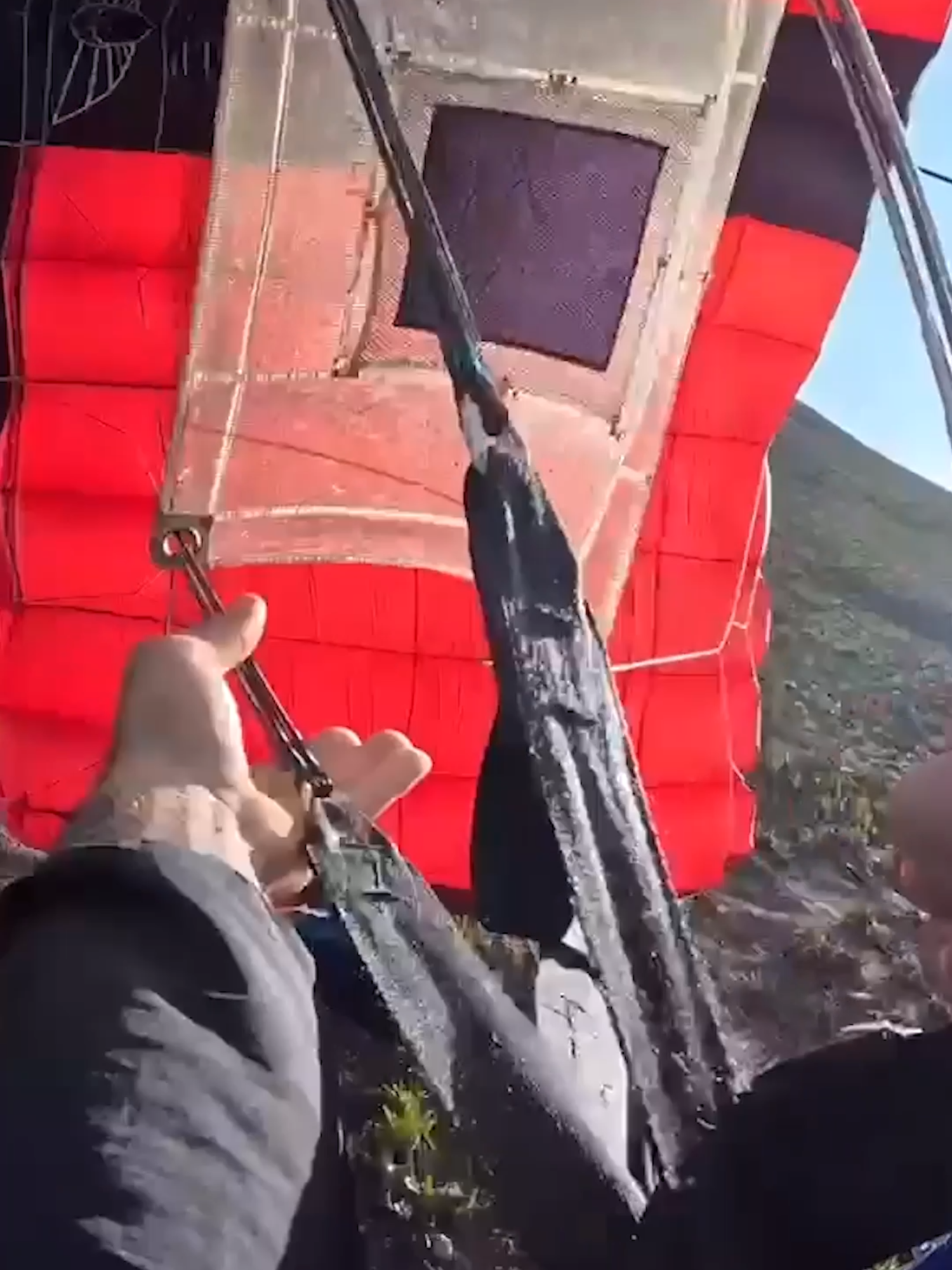 A Brazilian base jumper filmed the moment he plummeted thousands of feet after his parachute became tangled. He was treated for injuries in hospital but survived. #abcnews #news